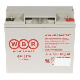  АКБ для ИБП 12В 17Ач WBR GP12170 F2, 68W/cell, 204 Whr, 5.6 кг, (ШхГхВ) 181х76х167 мм (167 с клеммами) 