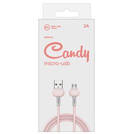  Дата-Кабель Red Line Candy USB - Micro USB, розовый 