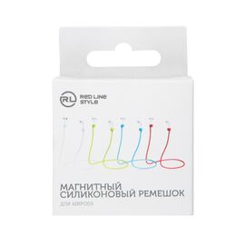  Магнитный силиконовый ремешок для Airpods Red Line, голубой 
