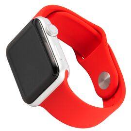  Ремешок силиконовый MB для Apple watch - 38-40 mm (S3/S4/S5 SE/S6), официальный красный 