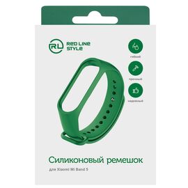  Ремешок силиконовый для фитнес-браслета Xiaomi Mi Band 5/ Mi Smart Band 6, зеленый 