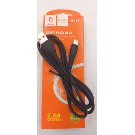  USB-кабель Denmen D07T, Type-C, силикон, 1.0 м, круглый, белый 
