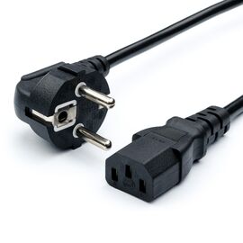  Кабель питания GoPower евровилка CEE 7/7-C13 (f) 1.8м ПВХ 0.75мм черный (1/10/160) 