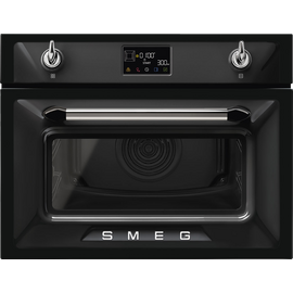  Духовой шкаф SMEG SO4902M1N компактный многофункциональный, комбинированный с микроволновой печью, ширина 60см, высота 45см 