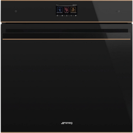 Духовой шкаф SMEG SOP6604TPNR многофункциональный с пиролизом, 60см, 10 функций, чёрное стекло Eclipse, медный профиль 
