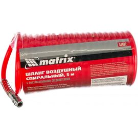  Шланг спиральный MATRIX 57002 для пневмоинструмента 5м с быстросъемными соединениями 