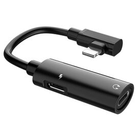  Переходник HOCO LS18, Lightning - Dual Lightning, 2А, черный 