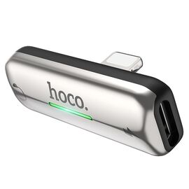  Переходник HOCO LS27, Lightning - Dual Lightning, серебряный 
