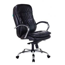  Кресло руководителя Бюрократ T-9950/Black черный кожа крестовина хром 