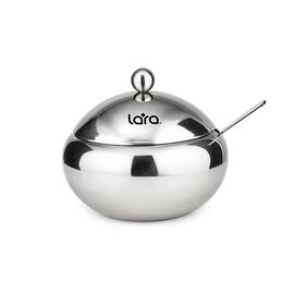  Сахарница LARA LR08-36SS с ложкой 560мл, сталь, крышка из полированной стали 