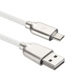  Дата-кабель ACD-Allure (ACD-U926-M1W) Micro кожаный 1м белый 