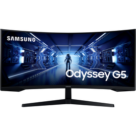  Монитор Samsung Odyssey G5 Curved 34" 1000R, UWQHD 3440x1440, 165Hz, 21:9, VA, 1ms, 250cd, HDMI, DP, C34G55TWWI (LC34G55TWWIXCI) черный 