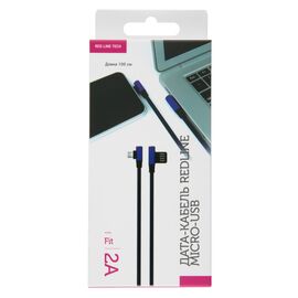  Дата-Кабель Red Line Fit USB - Micro USB, синий 