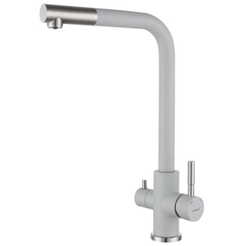  Смеситель для кухни GRANFEST GF-Z-5421 deep gray Quarz Г-образный, кран под фильтрованную воду, темно-серый 