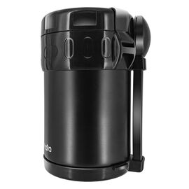  Термос LARA LR04-54 (черный) 1900 мл, двойные стенки, вилка, ложка, 3 контейнера 320мл /420мл /630мл 