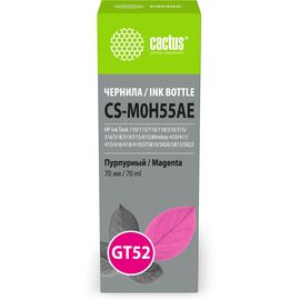  Чернила Cactus CS-M0H55AE GT52 пурпурный 70мл для HP Ink Tank 110/115/116/118/310/315/316/318/319/515/615;Wireless 410/411/415/416/418/419;GT5810/5820 