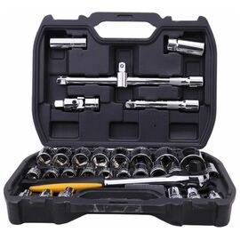  Набор торцевых головок и ключей Deli DL1032 32шт 1/2"; Муфты из стали 50BV30 Cr-V, высококачественная пластиковая коробка 