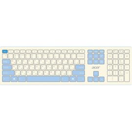  Клавиатура + мышь Acer OCC205 клав:белый мышь:белый/голубой USB беспроводная slim 