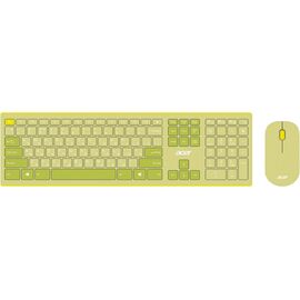  Клавиатура + мышь Acer OCC205 клав:зеленый/желтый мышь:зеленый/желтый USB беспроводная slim 