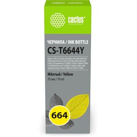  Чернила Cactus CS-T6644Y 664 желтый 70мл для Epson L130,L110,L100,L220,L200,L310,L300,L360,L361,L380,L382,L350,L355,L365,L395,L405,L485,L495,L555,L565 