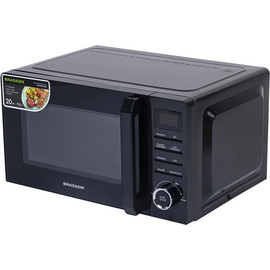  Микроволновая печь BRASSON MW2070D-8BL, 20л, 700Вт, таймер, 8 Автопрограмм, дисплей, защита от детей, черная 