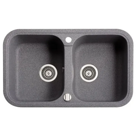  Кухонная мойка Marmorin Pesta 170 203 002 770х470х190 гранит, две чаши(2b) Black 
