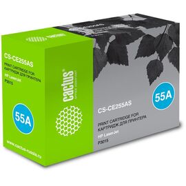  Тонер Картридж Cactus CS-CE255AS черный для HP LaserJet P3011/P3015 (6000стр.) 