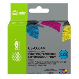  Картридж струйный Cactus CS-CC644 трехцветный для №121XL HP DeskJet D1663/D2563/D2663/D5563/F2423 (1 