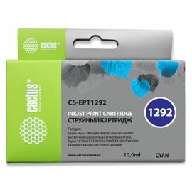  Картридж струйный Cactus CS-EPT1292 голубой для Epson Stylus Office B42/BX305/BX305F (10ml) 