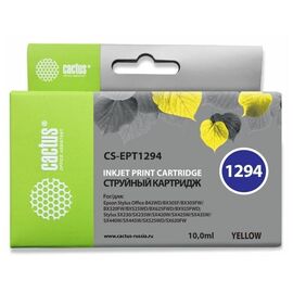  Картридж струйный Cactus CS-EPT1294 желтый для Epson Stylus Office B42/BX305/BX305F (10ml) 