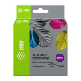  Картридж струйный Cactus CS-LC3619XLY желтый (18.4мл) для Brother MFC-J2330DW/J2730DW/J3530DW/J3930DW 