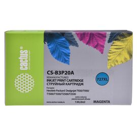  Картридж струйный Cactus №727 CS-B3P20A пурпурный (130мл) для HP DJ T920/T1500/T2530 