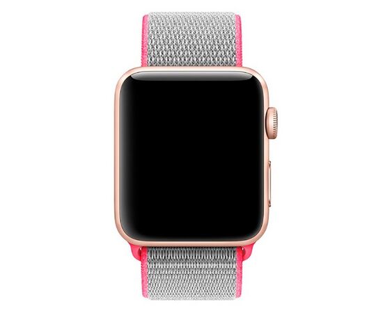 Ремешок Krutoff Nylon для Apple Watch 42/44mm (pink/black) 1 