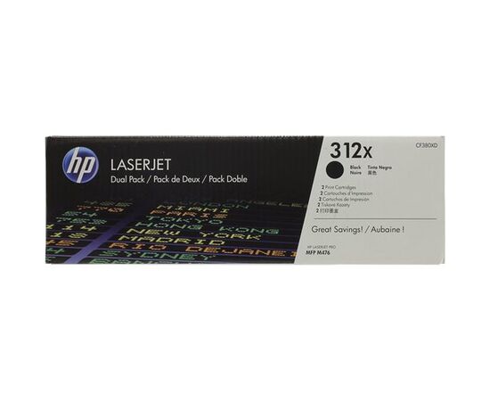  Картридж лазерный HP 312X CF380XD черный x2упак. (8800стр.) для HP CLJ Pro M476 