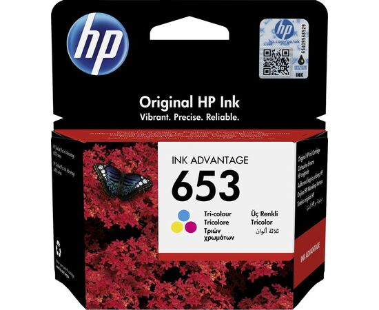  Картридж HP 3YM74AE#BHK 653 Tri-color Original Ink Advantage Cartridge 