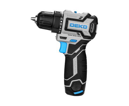  Дрель-шуруповерт аккумуляторный Deko Loner 12V Pro 085-1011 патрон:быстрозажимной (кейс в комплекте) 
