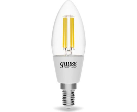  Умная лампа Gauss Smart Home DIM+CCT (1250112) E14 C35 4,5 Вт 2000-6500К филаментная 