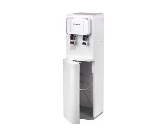  Кулер для воды SONNEN FSE-02BW (456170) напольный, нагрев/охлаждение, нижняя загрузка, 2 крана, белый 