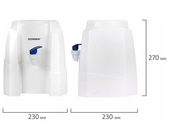  Кулер-водораздатчик SONNEN TS-01W (456175) без нагрева и охлаждения, настольный, 1 кран, белый 
