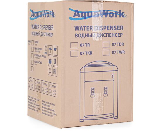  Кулер для воды AQUA WORK 0.7-TDR, настольный, нагрев/электронное охлаждение, 2 крана, черный 