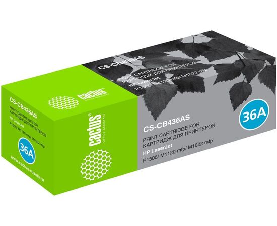  Тонер-картридж Cactus CS-CB436AS (тип CB436A) черный, 2000 стр., для HP LaserJet P1505/ M1120 mfp/ M1522 mfp 