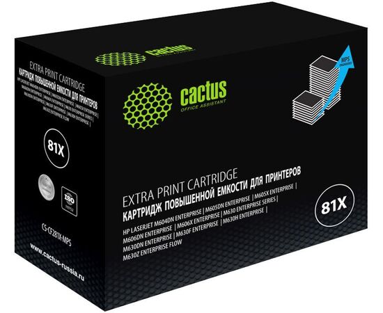  Тонер Картридж Cactus CS-CF281X-MPS черный (30000стр.) для HP LJ Ent M630/M605dn/M606dn/M605x 