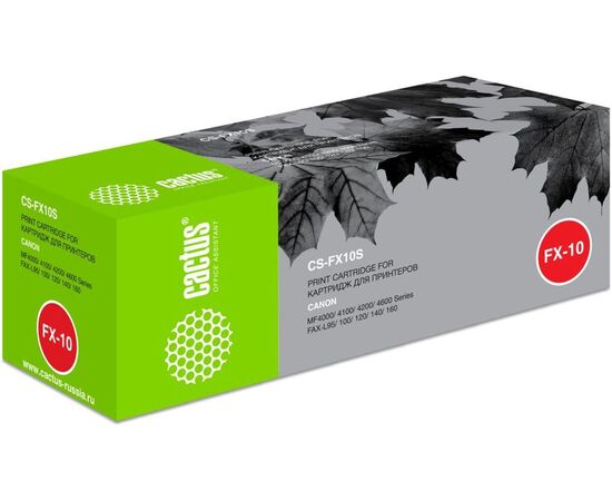  Тонер Картридж Cactus CS-FX10S черный для Canon MF4000/4100/4200/4600/ FAX-L95/100/120 (2000стр.) 