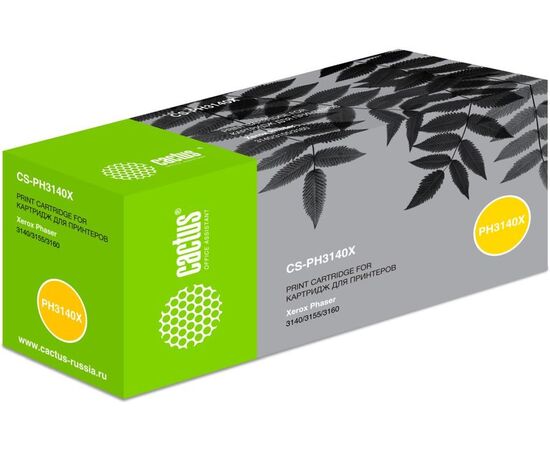  Тонер Картридж Cactus CS-PH3140X (108R00909) черный для Xerox Phaser 3140 3155 3160 (2500стр.) 