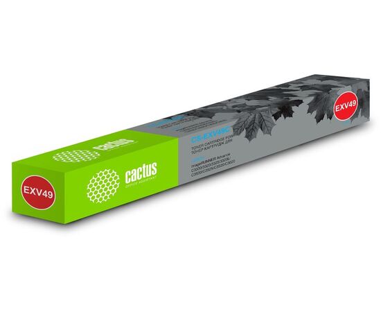  Картридж лазерный Cactus CS-EXV49C голубой (19000стр.) для Canon IR C3320/C3320i/C3325i/C3330i/C3500/C3520i MFP/C3525i MFP/C3530i MFP 