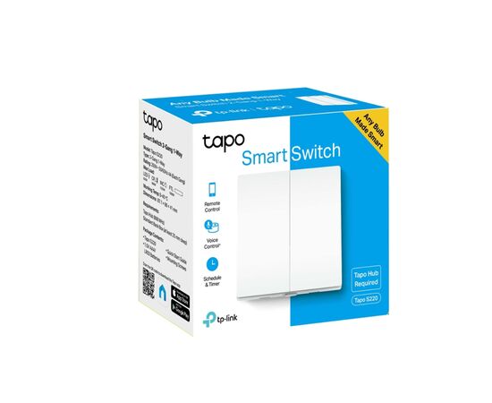  Умный выключатель TP-Link Tapo S220 2-клавишный, 1-позиционный 