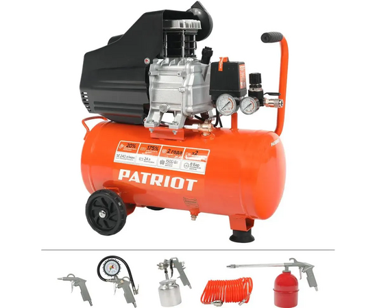  Компрессор поршневой Patriot Optima Euro 24-240K2 масляный оранжевый/черный 