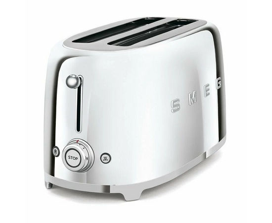  Тостер SMEG TSF02SSEU Стиль 50-х г.г, 4 ломтика, корпус из нержавеющей стали, 6 уровней поджаривания, хром 
