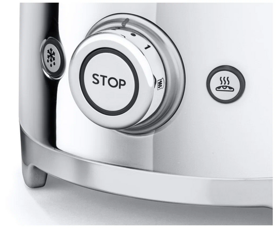  Тостер SMEG TSF02SSEU Стиль 50-х г.г, 4 ломтика, корпус из нержавеющей стали, 6 уровней поджаривания, хром 