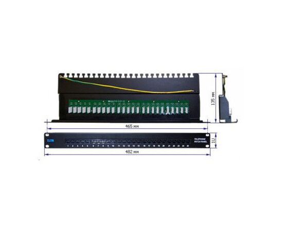  Патч-панель Lanmaster TWT-PP25TEL45 19" 1U 25xRJ-12 UTP 